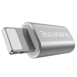  Адаптер для Lightning 8-pin micro USB Borofone BV5 (Silver) 