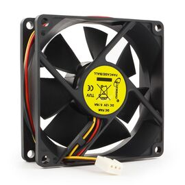  Вентилятор 80 мм Gembird FANCASE/BALL, 80x80x25, 3 pin, 2600 rpm, провод 30 см 