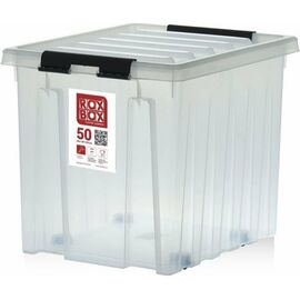  Контейнер Rox Box M-050-00.07 на роликах с крышкой, 50 л, прозрачный 